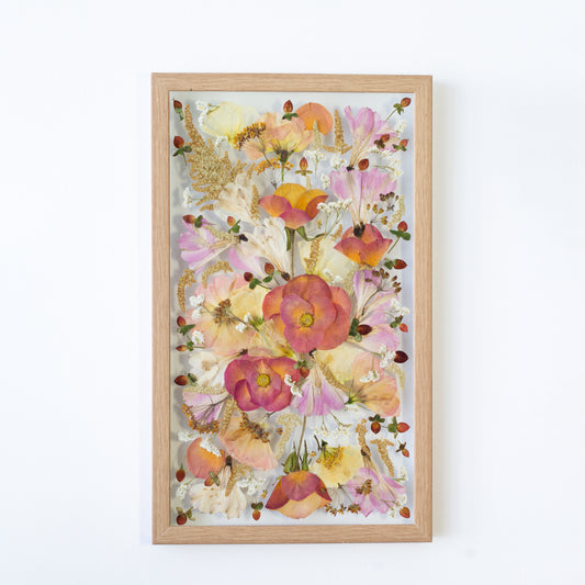 שימור זר כלה בעיצוב אישי - מסגרת דמוי עץ